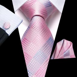 Hi-Tie Mens Gift Tie Set Striped Paisley Floral Pink Red Grey Black Wedding For Men Design Hanky Cufflink Dropshipping