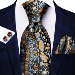 Hi-Tie Mens Gift Tie Set Striped Paisley Floral Pink Red Grey Black Wedding For Men Design Hanky Cufflink Dropshipping