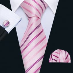 Hi-Tie Mens Gift Tie Set Striped Paisley Floral Pink Red Grey Black Wedding For Men Design Hanky Cufflink Dropshipping