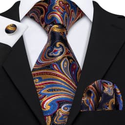 Hi-Tie Mens Gift Tie Set Striped Paisley Floral Pink Red Grey Black Wedding For Men Design Hanky Cufflink Dropshipping