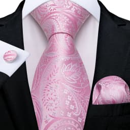 Hi-Tie Mens Gift Tie Set Striped Paisley Floral Pink Red Grey Black Wedding For Men Design Hanky Cufflink Dropshipping