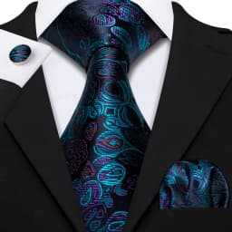 Hi-Tie Mens Gift Tie Set Striped Paisley Floral Pink Red Grey Black Wedding For Men Design Hanky Cufflink Dropshipping
