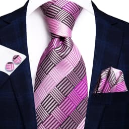 Hi-Tie Mens Gift Tie Set Striped Paisley Floral Pink Red Grey Black Wedding For Men Design Hanky Cufflink Dropshipping