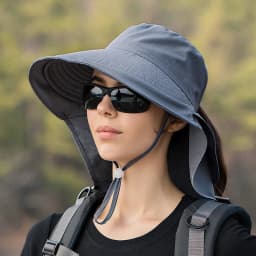 Summer Hat Women Outdoor UV Anti Neck Protection Sun Visor Men Fishing Hiking Wide Brim Shawl Sunscreen Ponytail Cap Undefined