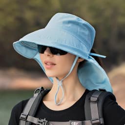 Summer Hat Women Outdoor UV Anti Neck Protection Sun Visor Men Fishing Hiking Wide Brim Shawl Sunscreen Ponytail Cap Undefined