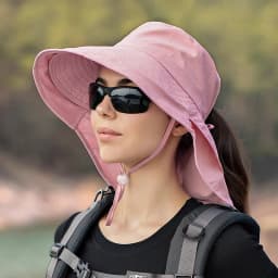 Summer Hat Women Outdoor UV Anti Neck Protection Sun Visor Men Fishing Hiking Wide Brim Shawl Sunscreen Ponytail Cap Undefined