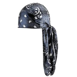 Amoeba Print Silky Durag Bandanas Long Tail Pirate Turban Cap Cashew Flower Durag Turban Outdoor Cycling Riding Street Hat Hijab