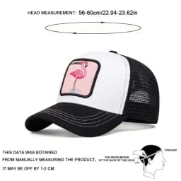 Unisex Flamingo Patch Embroidery Baseball Net Caps Spring and Summer Outdoor Adjustable Casual Hats Hip Hop Hat Sunscreen Hat