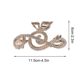 1pc Crystal Music Note Claw Clip Women's Large Elegant Rear Hairpin Luxury Minimalist Shark Clip