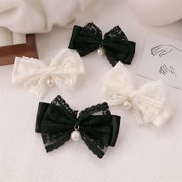 2/4pcs Xiaoxiangfeng lace bow hair clip, pearl bow, bangs clip, side hair clip, hair accessory, hairpin