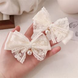 2/4pcs Xiaoxiangfeng lace bow hair clip, pearl bow, bangs clip, side hair clip, hair accessory, hairpin
