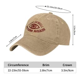 Vintage 1984 Make Orwell Fiction Again Baseball Cap Men Women Distressed Denim Sun Cap Dystopian World Outdoor Adjustable Hats