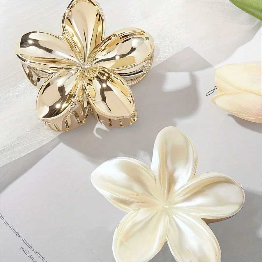 1pc Acrylic Flower Hair Claw, Elegant & Chic, Large Size, Floral Design, Versatile Hair Accessory for Half-Up Hairstyles