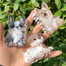 Cute Cartoon Acrylic Corgi Chihuahua Dog Printed Hair Clip Claw For Women Girls New Geometric Hairpin Hair Accessories Tool