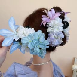 Sweet Flower Hair Clips For Women Bridal Flower Hair Claw Girls Large Claw Clip Pink Floral Hair Claw Hair Accessories Wedding