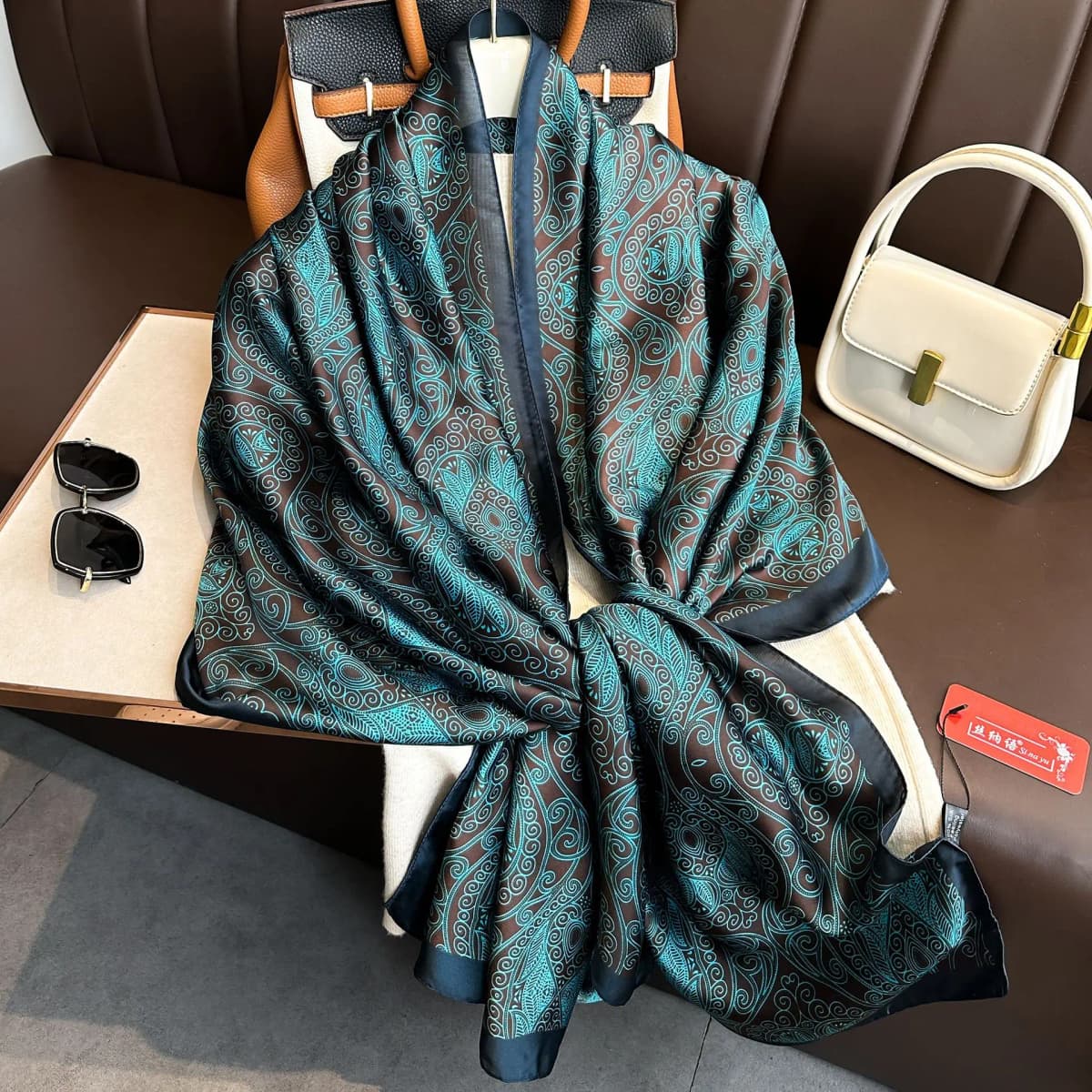 Luxury Design 180X90CM Long Shawls Beach Women Square Scarves Popular The Four Seasons Bandanna Sunscreen New Style Silk Scarf