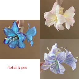 Super Fairy Emulational Lily Flower Hair Claw Clips for Women Mori Style Acrylic Shark Clip Travel Party New Accessories