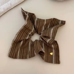 Retro Striped Square Scarf Hair Band Large Intestine Hair Band Female Niche Design Sense Square Headrope Temperament Hair