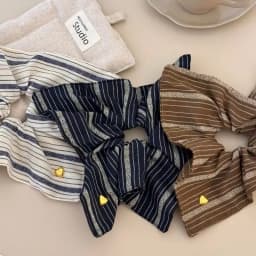 Retro Striped Square Scarf Hair Band Large Intestine Hair Band Female Niche Design Sense Square Headrope Temperament Hair