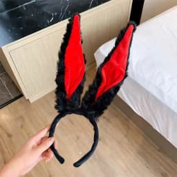 1PC Cosplay rabbit police officer rabbit ear headband cute headband accessories dress up plush headband hair clip