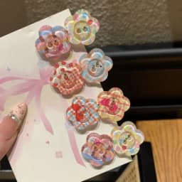 4pcs cute jelly color-block flower hair clip sweet girl candy duck mouth clip ins edge clip small fresh hairpin