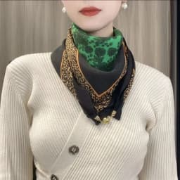 2025 New Plaid Flower Print Scarves With Magnetic Buckle 65cm*65cm Square Cotton and Linen Neck Wraps Elegant Bag Handle Bands