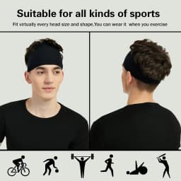 Sports Headbands for Men ,Moisture Wicking Workout Headband, Sweatband Headbands for Running,Cycling,Football,Yoga