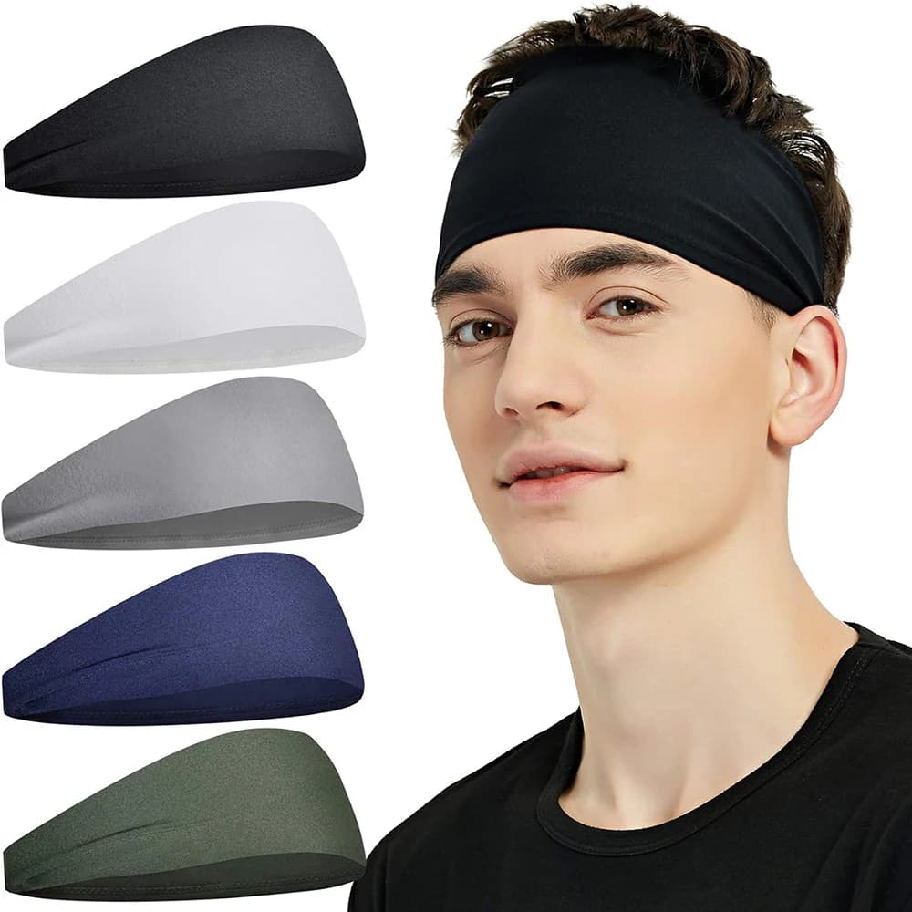 Sports Headbands for Men ,Moisture Wicking Workout Headband, Sweatband Headbands for Running,Cycling,Football,Yoga