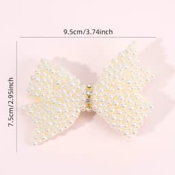 2Pcs Popular Pearls Bow Hair Clips Korean Style Hairpins Elegant Sweet Rhinestone Barrette For Girls Kids Headdress Accessories
