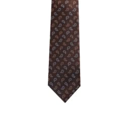 8cm Mens Fashion Brown Color Neckties Polyester Jacquard Paisley Striped Neck Ties Vintage Business Formal Tie Tuxedo Cravat