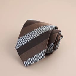 8cm Mens Fashion Brown Color Neckties Polyester Jacquard Paisley Striped Neck Ties Vintage Business Formal Tie Tuxedo Cravat