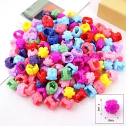 100Pcs Colorful Small Girls Hair Clips Cute Flower Star Hair Claws Styling Hair Braid Hairpins Kids Hair Accessories Headwear