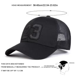 Unisex 23 Embroidery Baseball Net Caps Hip Hop Cap Spring Summer Outdoor Adjustable Casual Hats Sunscreen Hat 