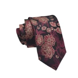 Men's Pre-tied Floral Silk Tie, Business Casual Wedding Tie, Handcrafted High-Quality, Standout Pairing