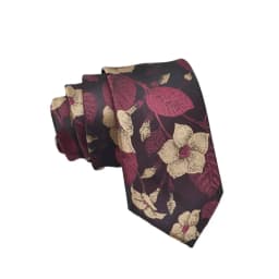 Men's Pre-tied Floral Silk Tie, Business Casual Wedding Tie, Handcrafted High-Quality, Standout Pairing