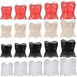 Sheer Corset Waist Shaping Girdle Fishbone Bustier with Tied for Women
