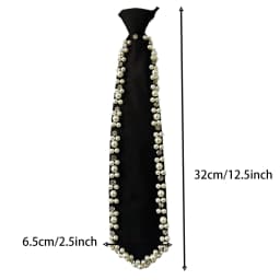 A Handcrafted Tie with Pearl Trim, Noble and Elegant, in a Solid Color, Suitable for Business Events, Everyday Wear, Hosting Events, Etc
