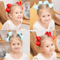 2PCS/Lot 4Inches Solid Colors Hair Bows With Clips For Girls Gift Boutique Ribbon Bows DIY Hair Decor Kids Hair Accessories