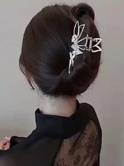 Stunning Rhinestone Elf Fairy Hair Clip with Imitation Pearls and Rice Ear Look - Perfect for Women Metal Hair Accessory