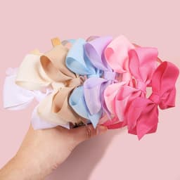 4pcs Cute Solid Color Grosgrain Ribbon Hair Bows Headbands for Girls Plastic Teeth Hairbands Children Kids Hair Accessories