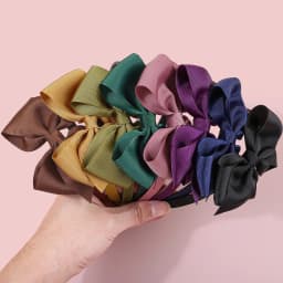 4pcs Cute Solid Color Grosgrain Ribbon Hair Bows Headbands for Girls Plastic Teeth Hairbands Children Kids Hair Accessories
