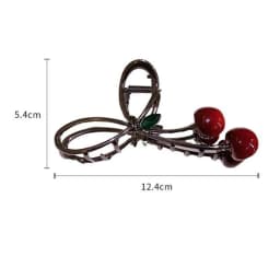 Women Elegant Cherry Hair Claw Grab Clips Bow Hairpins Korean Fashion Barrettes Girls Ponytail Shark Clip Hair Accessories