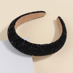 Glitter Rhinestone Pearl Hair Band Vintage Thick Sponge Headbands Fashion Non Slip Hair Hoop For Women Girls Evening Dress Decor