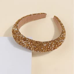 Glitter Rhinestone Pearl Hair Band Vintage Thick Sponge Headbands Fashion Non Slip Hair Hoop For Women Girls Evening Dress Decor