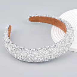 Glitter Rhinestone Pearl Hair Band Vintage Thick Sponge Headbands Fashion Non Slip Hair Hoop For Women Girls Evening Dress Decor