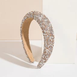 Glitter Rhinestone Pearl Hair Band Vintage Thick Sponge Headbands Fashion Non Slip Hair Hoop For Women Girls Evening Dress Decor