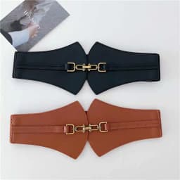 1pcs Waist Cincher Women's Black Stretchable Adjustable Wide Belt to Match Suit Waist Belt Retro Fashion All-Match Sweater Belt