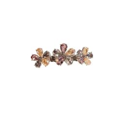 Korean Style High-end Multi-color Crystal Flower Hairpin Women's Back of Head Half-tied Spring Clip Elegant Alloy Headwear