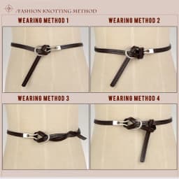 Simple Women's Genuine Leather Knotted Skinny Belt with Skirt Coat Tight Waist Luxury Decoration