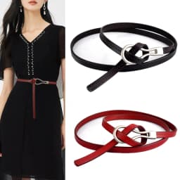 Simple Women's Genuine Leather Knotted Skinny Belt with Skirt Coat Tight Waist Luxury Decoration